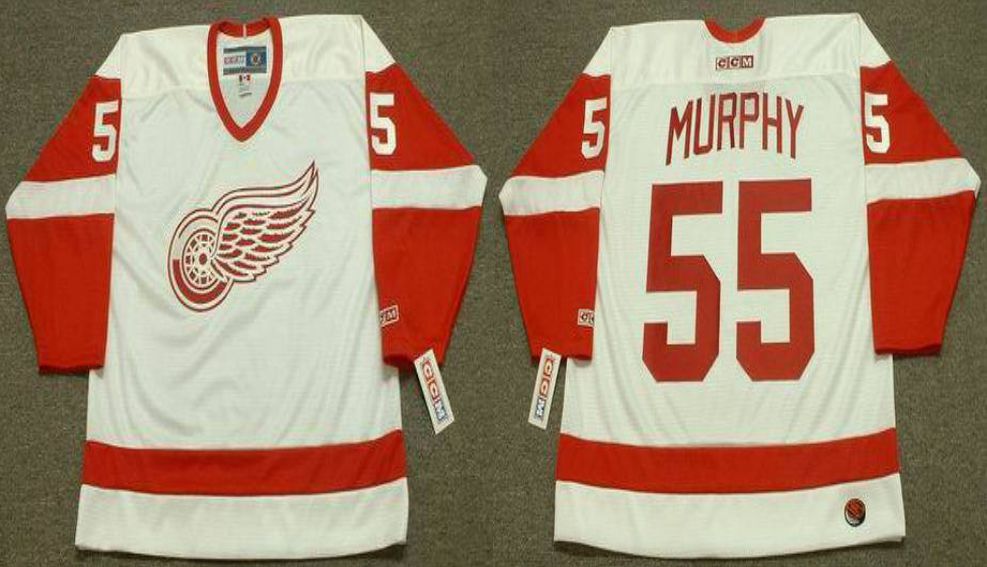 2019 Men Detroit Red Wings 55 Murphy White CCM NHL jerseys